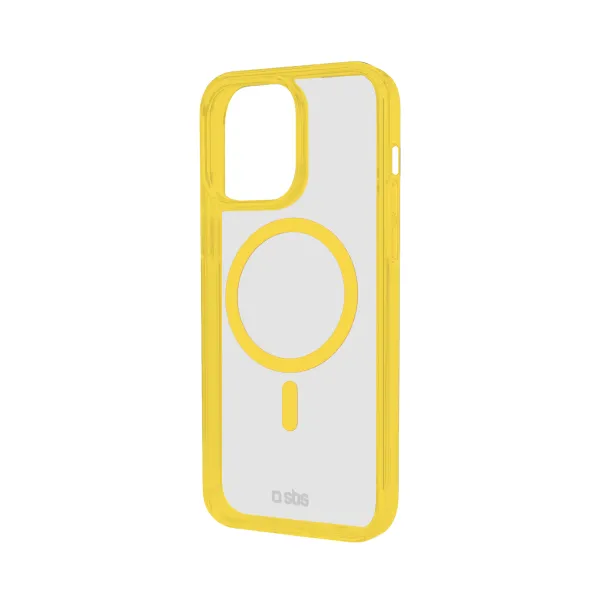 SBS - Puzdro Mag Frame kompatibilné s MagSafe pre iPhone 16 Pro, žltá