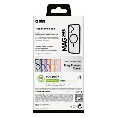 SBS - Puzdro Mag Frame kompatibilné s MagSafe pre iPhone 16 Plus, čierna