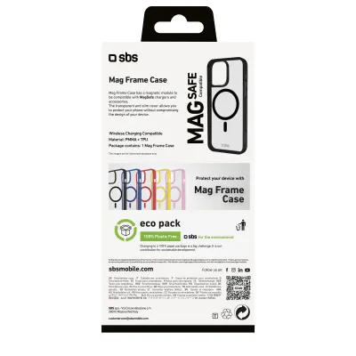 SBS - Puzdro Mag Frame kompatibilné s MagSafe pre iPhone 16 Pro Max, čierna