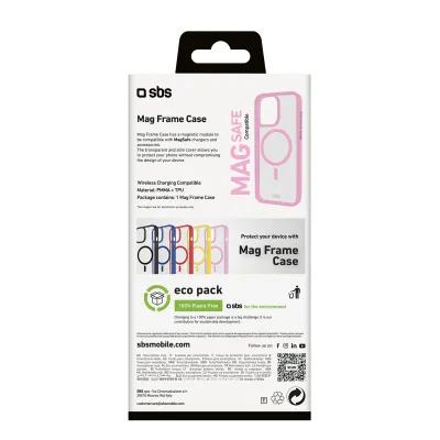 SBS - Puzdro Mag Frame kompatibilné s MagSafe pre iPhone 16 Pro Max, ružová