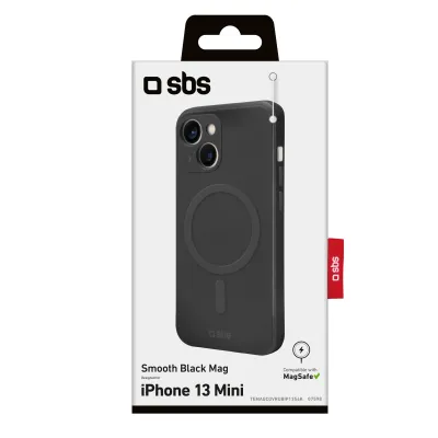 SBS - Puzdro Smooth Mag kompatibilné s MagSafe pre iPhone 13 mini, čierna