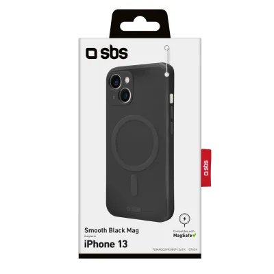 SBS - Puzdro Smooth Mag kompatibilné s MagSafe pre iPhone 13, čierna