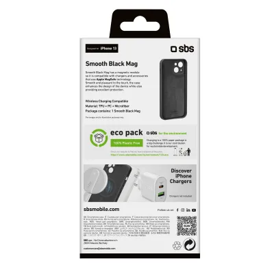 SBS - Puzdro Smooth Mag kompatibilné s MagSafe pre iPhone 13, čierna