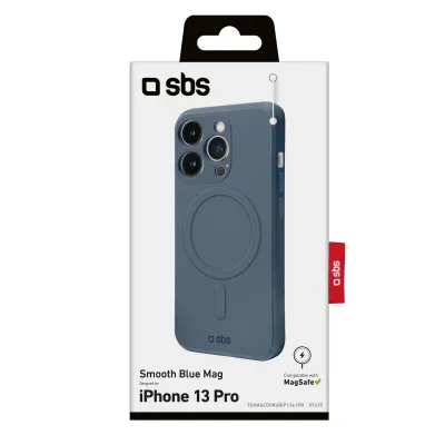 SBS - Puzdro Smooth Mag kompatibilné s MagSafe pre iPhone 13 Pro, modrá