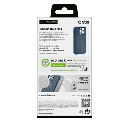 SBS - Puzdro Smooth Mag kompatibilné s MagSafe pre iPhone 13 Pro, modrá