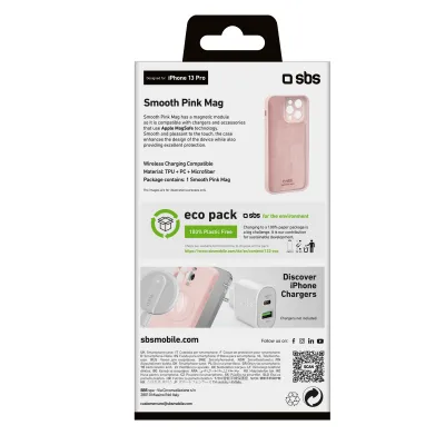 SBS - Puzdro Smooth Mag kompatibilné s MagSafe pre iPhone 13 Pro, ružová