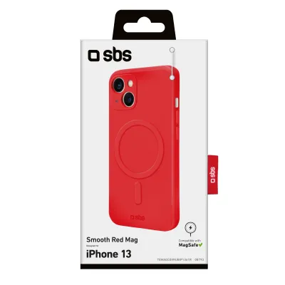 SBS - Puzdro Smooth Mag kompatibilné s MagSafe pre iPhone 13, červená