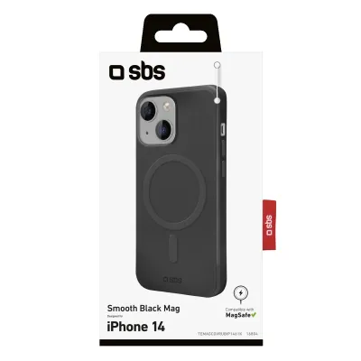 SBS - Puzdro Smooth Mag kompatibilné s MagSafe pre iPhone 14, čierna