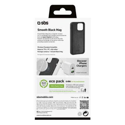 SBS - Puzdro Smooth Mag kompatibilné s MagSafe pre iPhone 14, čierna