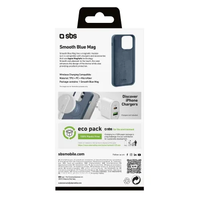 SBS - Puzdro Smooth Mag kompatibilné s MagSafe pre iPhone 14 Pro, modrá
