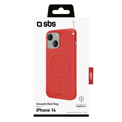SBS - Puzdro Smooth Mag kompatibilné s MagSafe pre iPhone 14, červená