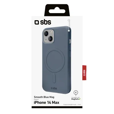 SBS - Puzdro Smooth Mag kompatibilné s MagSafe pre iPhone 14 Plus, modrá