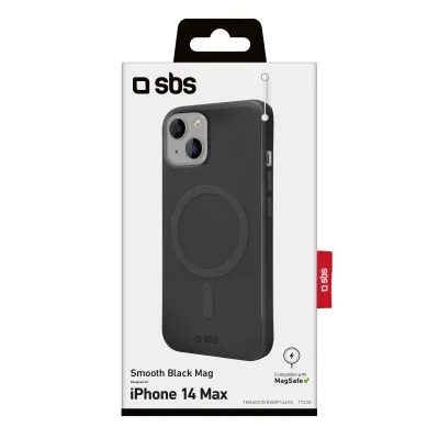 SBS - Puzdro Smooth Mag kompatibilné s MagSafe pre iPhone 14 Plus, čierna