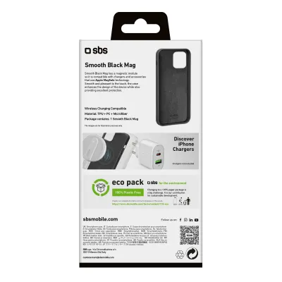 SBS - Puzdro Smooth Mag kompatibilné s MagSafe pre iPhone 14 Plus, čierna