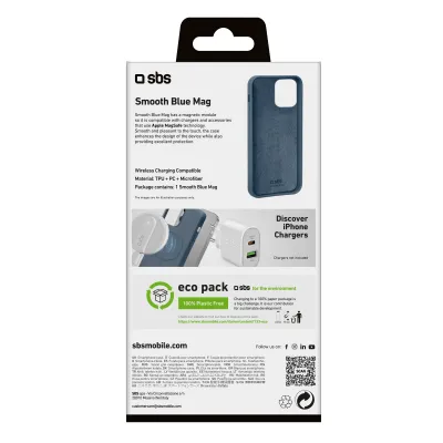 SBS - Puzdro Smooth Mag kompatibilné s MagSafe pre iPhone 14 Pro Max, modrá
