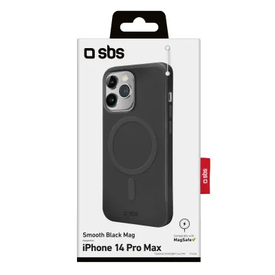 SBS - Puzdro Smooth Mag kompatibilné s MagSafe pre iPhone 14 Pro Max, čierna
