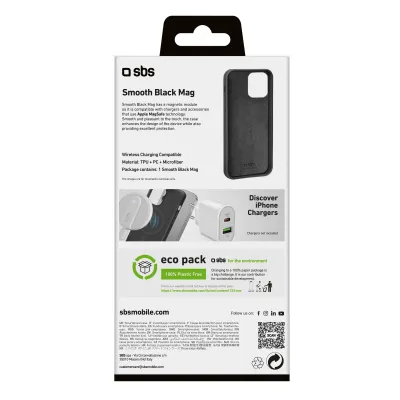 SBS - Puzdro Smooth Mag kompatibilné s MagSafe pre iPhone 14 Pro Max, čierna