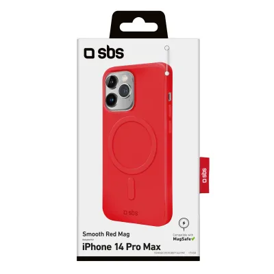 SBS - Puzdro Smooth Mag kompatibilné s MagSafe pre iPhone 14 Pro Max, červená