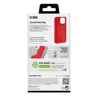 SBS - Puzdro Smooth Mag kompatibilné s MagSafe pre iPhone 14 Pro Max, červená