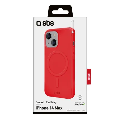 SBS - Puzdro Smooth Mag kompatibilné s MagSafe pre iPhone 14 Plus, červená