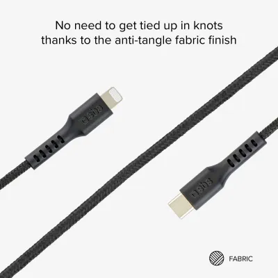 SBS - Kábel USB-C/MFI Lightning 18 W, s magnetickým držiakom, 2 m, čierna
