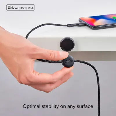 SBS - Kábel USB-C/MFI Lightning 18 W, s magnetickým držiakom, 2 m, čierna