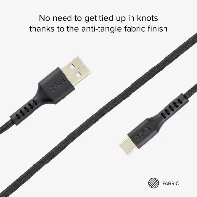 SBS - Kábel USB-C/USB-A 18 W, s magnetickým držiakom, 2 m, čierna