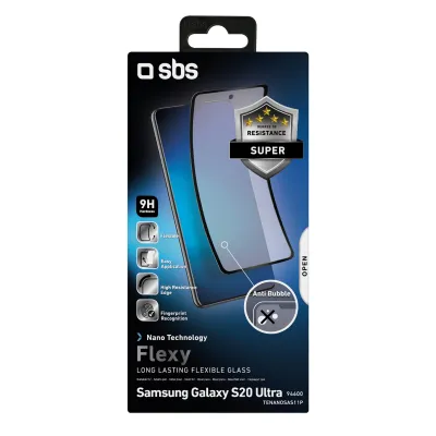 SBS - Ochranné sklo Flexi pre Samsung Galaxy S20 Ultra, čierna