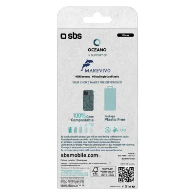 SBS - Puzdro Oceano pre iPhone 11 Pro, 100% kompostovateľné, dolphin