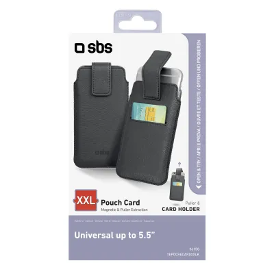 SBS - Puzdro Pouch Card XXL pre smartfóny do 5,5'', čierna