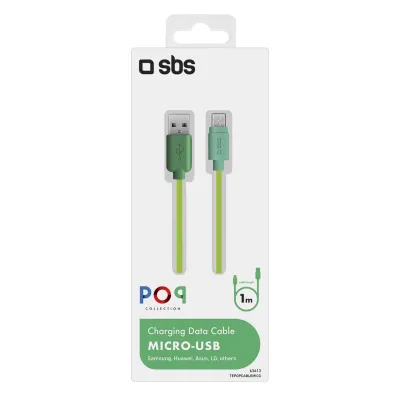 SBS - Kábel USB-A/Micro USB, 10 W, POP, 1 m, zelená
