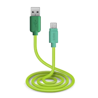 SBS - Kábel USB-A/Micro USB, 10 W, POP, 1 m, zelená