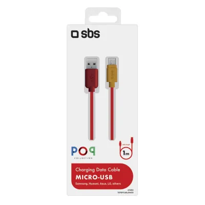 SBS - Kábel USB-A/Micro USB, 10 W, POP, 1 m, červená