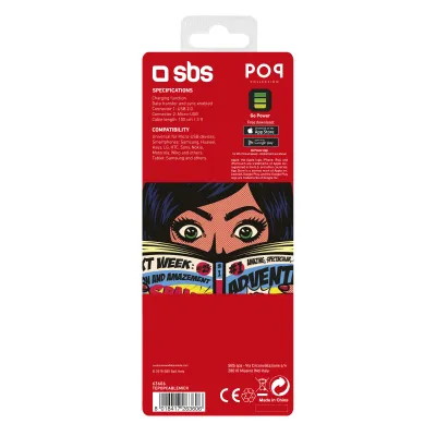 SBS - Kábel USB-A/Micro USB, 10 W, POP, 1 m, červená