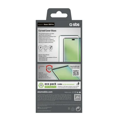 SBS - Tvrdené sklo 4D Full Glass pre Honor 200 Pro, čierna