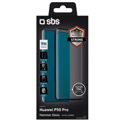 SBS - Tvrdené sklo 4D Full Glass pre Huawei P50 Pro, čierna