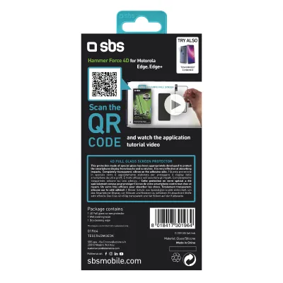 SBS - Tvrdené sklo 4D Full Glass pre Motorola Edge Plus, čierna
