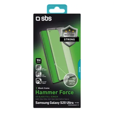 SBS - Tvrdené sklo 4D Full Glass pre Samsung Galaxy S20 Ultra, čierna