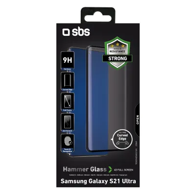 SBS - Tvrdené sklo 4D Full Glass pre Samsung Galaxy S21 Ultra, čierna
