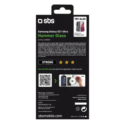 SBS - Tvrdené sklo 4D Full Glass pre Samsung Galaxy S21 Ultra, čierna