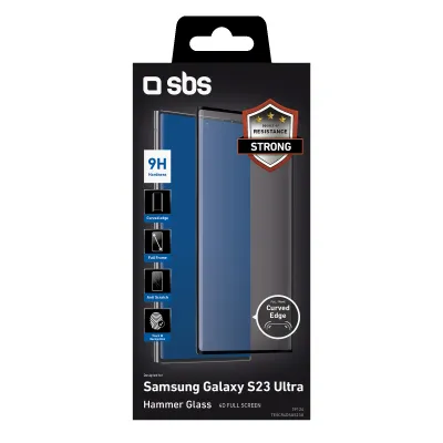 SBS - Tvrdené sklo 4D Full Glass pre Samsung Galaxy S23 Ultra, čierna