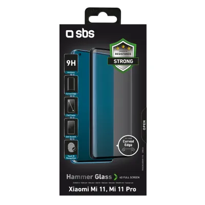 SBS - Tvrdené sklo 4D Full Glass pre Xiaomi Mi 11/Mi 11 Pro/Mi 11 Ultra, čierna