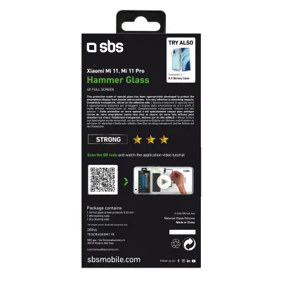 SBS - Tvrdené sklo 4D Full Glass pre Xiaomi Mi 11/Mi 11 Pro/Mi 11 Ultra, čierna