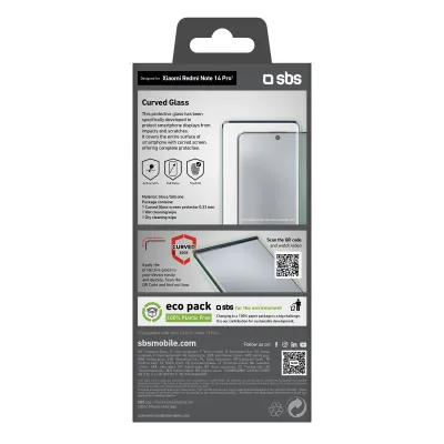 SBS - Tvrdené sklo 4D Full Glass pre Xiaomi Redmi Note 14 Pro/13 Pro+/14 Pro+ 5G, čierna