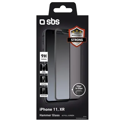 SBS - Tvrdené sklo 4D Full Glass pre iPhone 11/XR, čierna