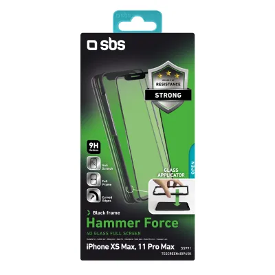SBS - Tvrdené sklo 4D Full Glass pre iPhone 11 Pro Max/XS Max, čierna