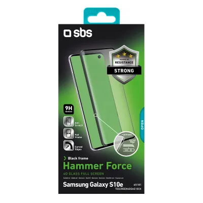 SBS - Tvrdené sklo 4D Full Glass pre Samsung Galaxy S10e, čierna