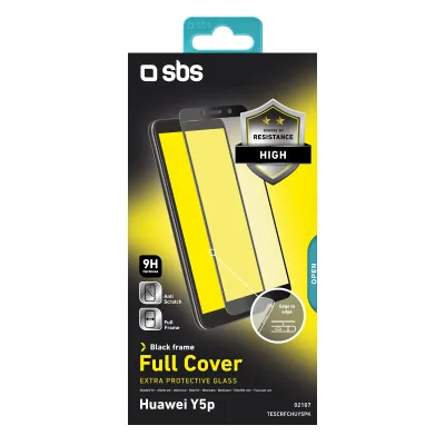 SBS - Tvrdené sklo Full Cover pre Huawei Y5p, čierna
