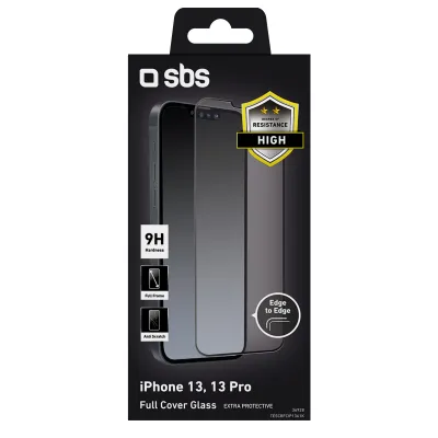 SBS - Tvrdené sklo Full Cover pre iPhone 17e/16e/14/13 Pro/13, čierna