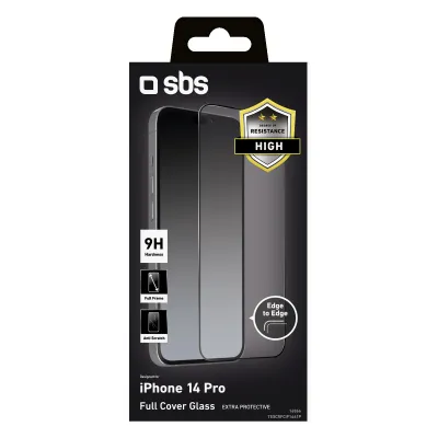 SBS - Tvrdené sklo Full Cover pre iPhone 14 Pro, čierna